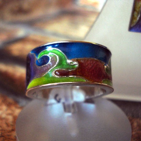 Bague argent 925 émaux multicolores Arior