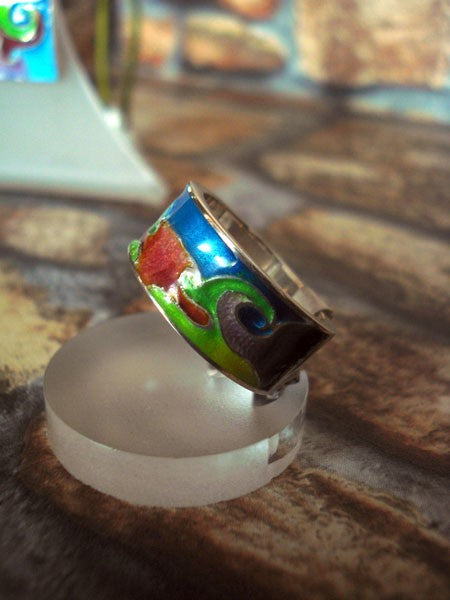Bague argent 925 émaux multicolores Arior