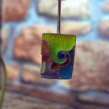 Boucles d'oreilles argent 925 émaux multicolores Arior