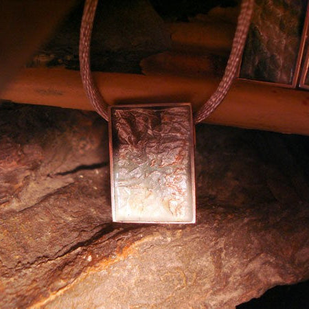 Pendentif carré argent 925 émaux gris Arior