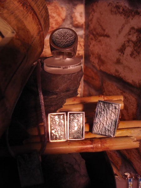 Pendentif carré argent 925 émaux gris Arior