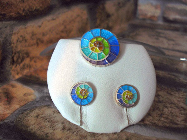 Pendentif Spirale argent 925 émaux couleur Arior