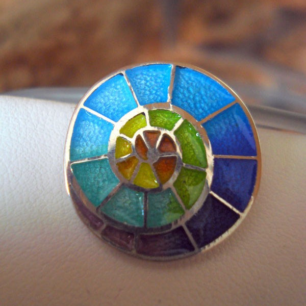 Pendentif Spirale argent 925 émaux couleur Arior