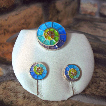 Boucles d'oreilles Spirale argent émaux Arior