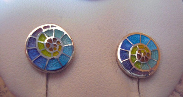 Boucles d'oreilles Spirale argent émaux Arior