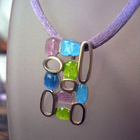 Pendentif argent 925 émaux pastel Arior