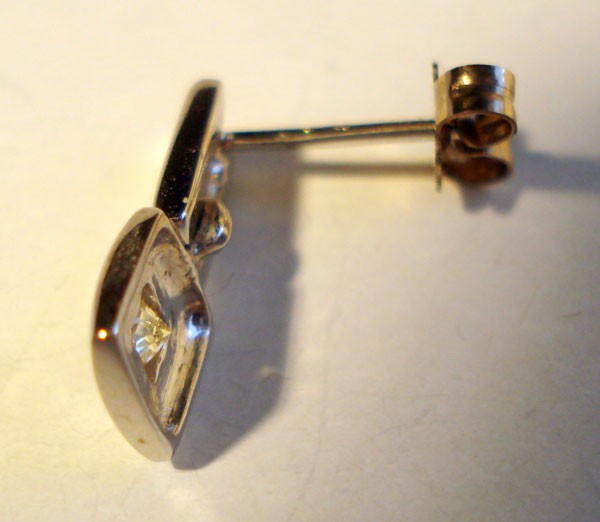 Boucles d'oreilles saphirs jaunes or blanc 750