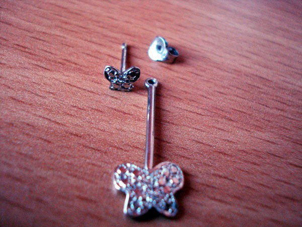 Boucles d'oreilles Papillons diamants or blanc 750