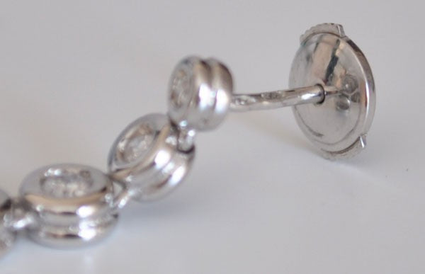 Boucles d'oreilles diamants or blanc 750