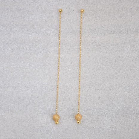 Boucles d'oreilles longues or jaune 750 satiné