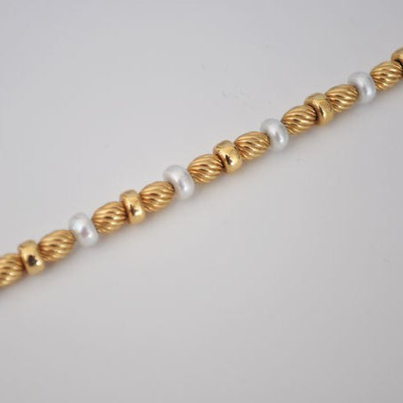 Bracelet perles de culture or jaune 750
