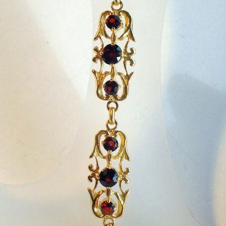 Bracelet grenats style ancien or jaune 750 MM