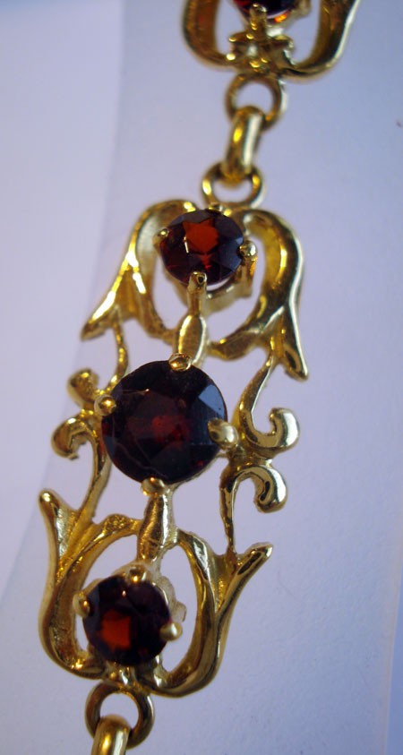 Bracelet grenats style ancien or jaune 750 MM