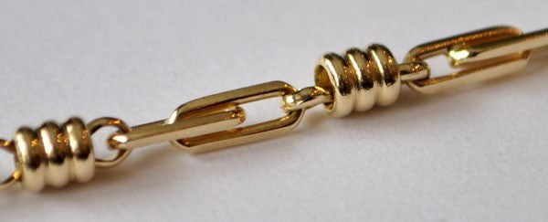 Chaîne homme Godron or jaune 750