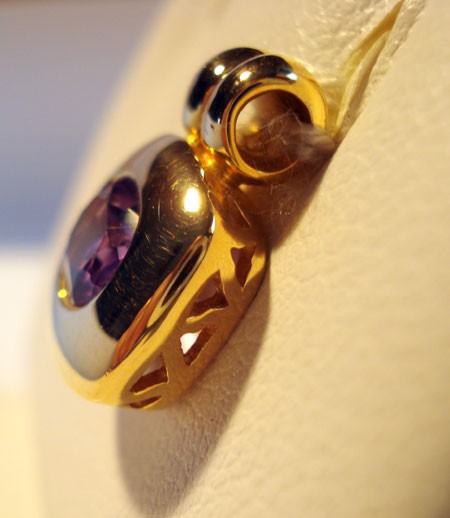 Pendentif améthyste ovale or jaune 750