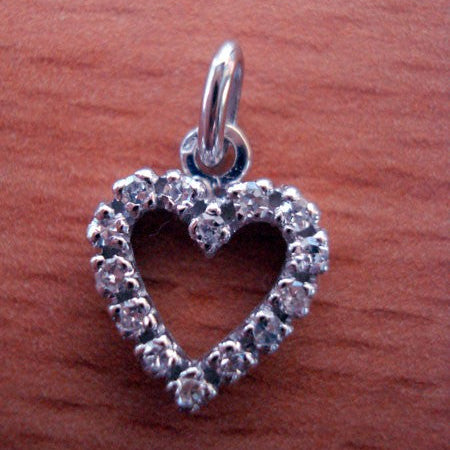 Pendentif coeur diamants or blanc 750 PM