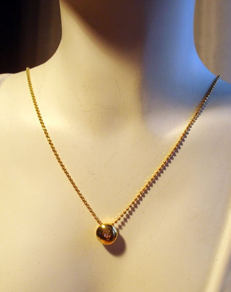 Collier ciselé diamant or jaune 750 Caplain