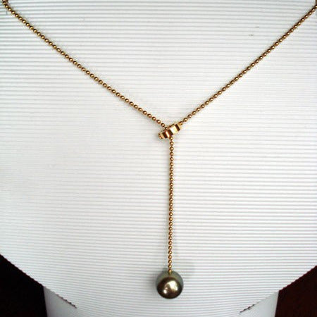 Collier perle de Tahiti boules or jaune 750 Rambaud