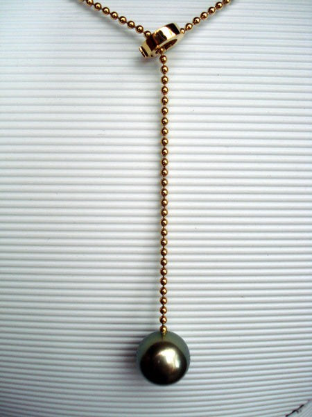 Collier perle de Tahiti boules or jaune 750 Rambaud