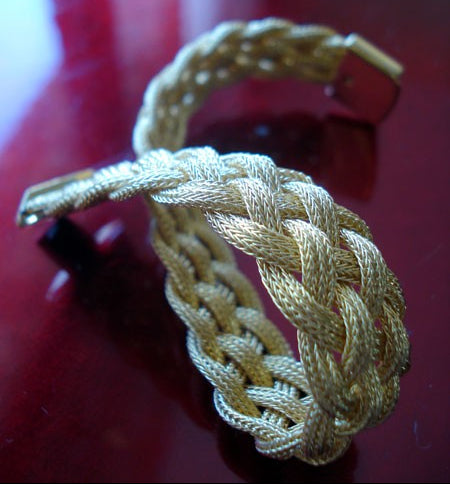 Bracelet Tresse large or jaune 750 Caplain Saint André