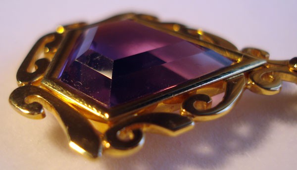 Pendentif réversible améthyste or jaune 750