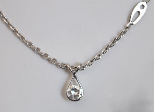Pendentif diamant or blanc 750 Augis