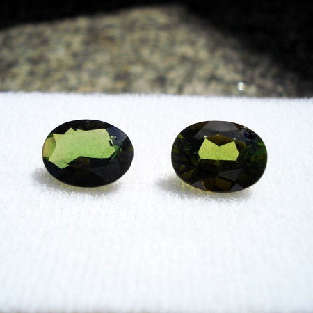 Tourmalines vertes ovales (lot)