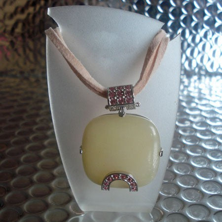 Collier cristal rose argent massif 925