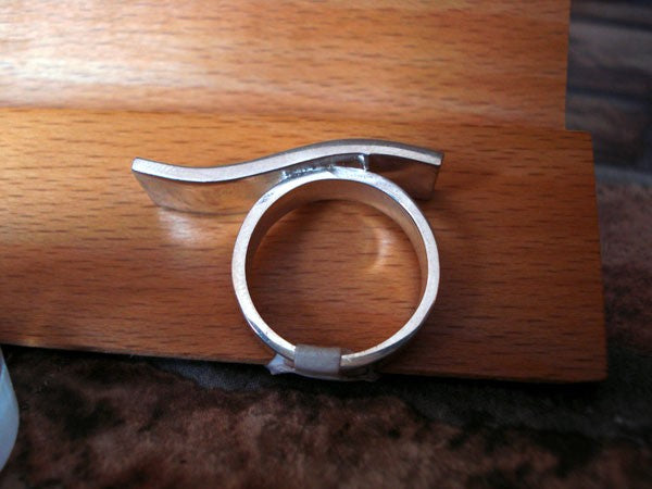 Bague Vague émaux bleus argent 925 Arior