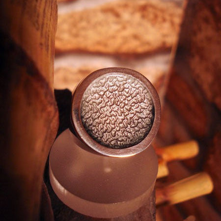 Bague ronde argent et émaux gris Arior