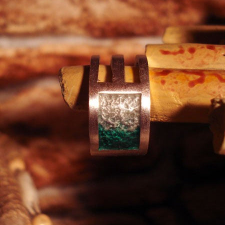 Bague émaux verts argent rhodié Arior