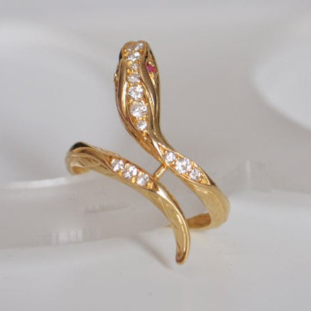 Bague serpent diamants or jaune 750 Gay Frères