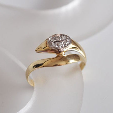 Bague serpent diamants 2 ors 750