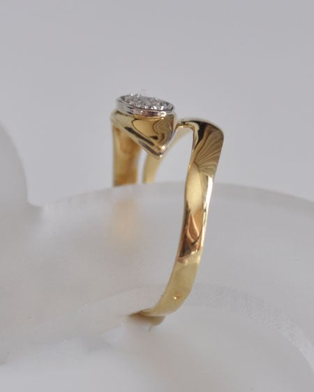 Bague serpent diamants 2 ors 750