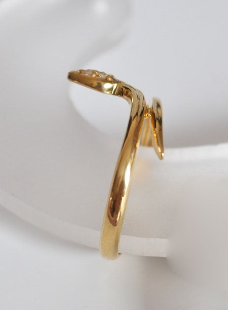 Bague serpent diamants or jaune 750 fine