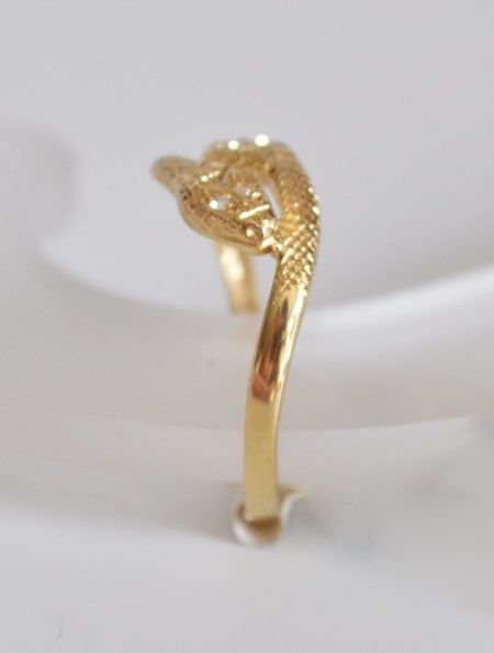 Bague 2 serpents diamants or jaune 750