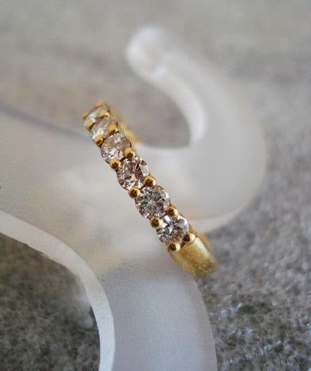 Demi-alliance 3/4 mars diamants or jaune 750