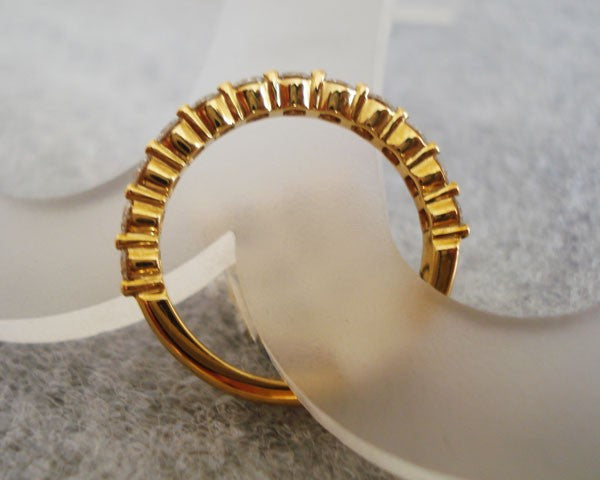 Demi-alliance 3/4 mars diamants or jaune 750