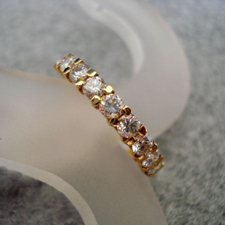 Demi-alliance mars diamants or jaune 750 Orest