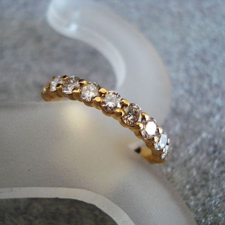 Demi-alliance mars diamants or jaune 750