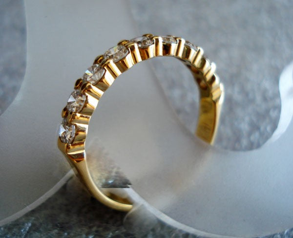 Demi-alliance mars diamants or jaune 750