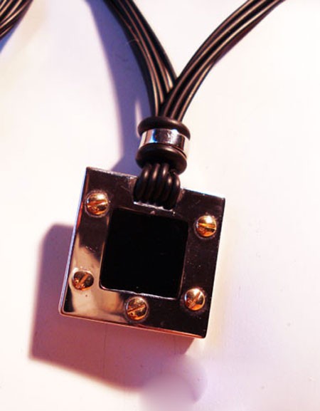 Collier acier et or 750 caoutchouc