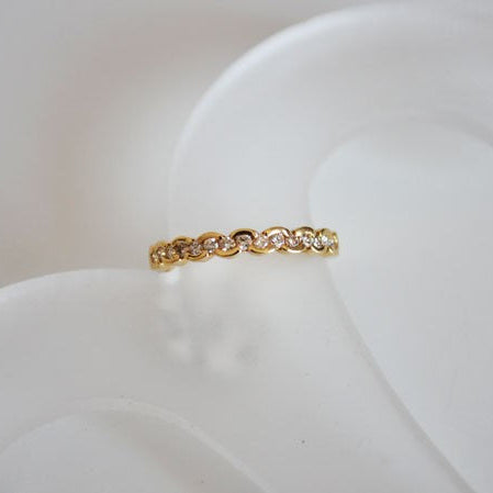 Demi-alliance diamants or jaune 750 PM Orest