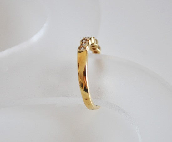 Demi-alliance diamants or jaune 750 PM Orest