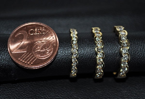 Demi-alliance diamants or jaune 750 GM Orest