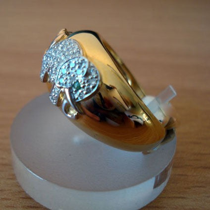 Bague éléphants diamants 3 ors 750 Roure