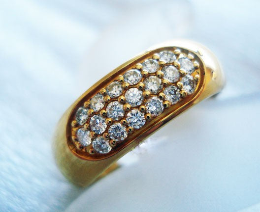 Bague pavé de diamants or jaune 750 Orest