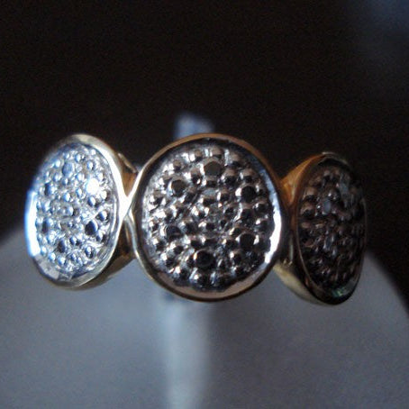 Bague 3 ronds diamants or 750 bicolore