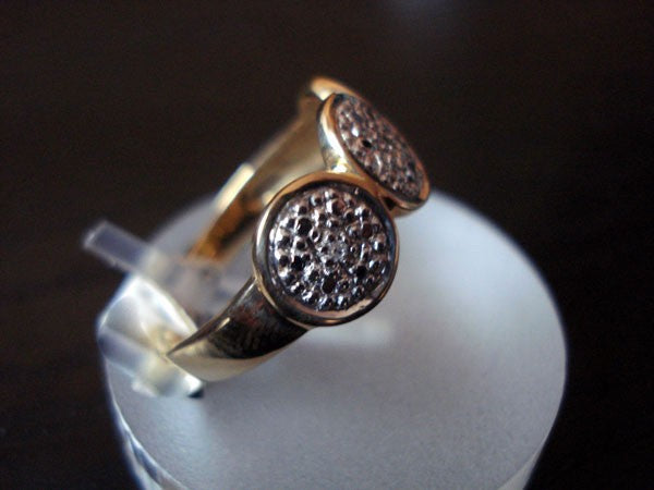 Bague 3 ronds diamants or 750 bicolore