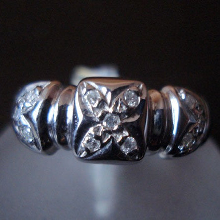 Bague diamants or blanc 750